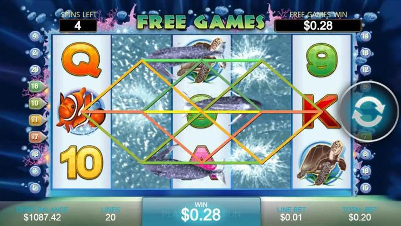 Free spins bonus on the dolphin reef slot machine