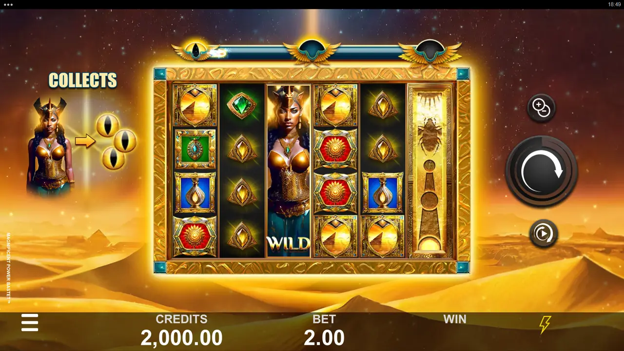 Play Magnificent Power Bastet and WIN $100