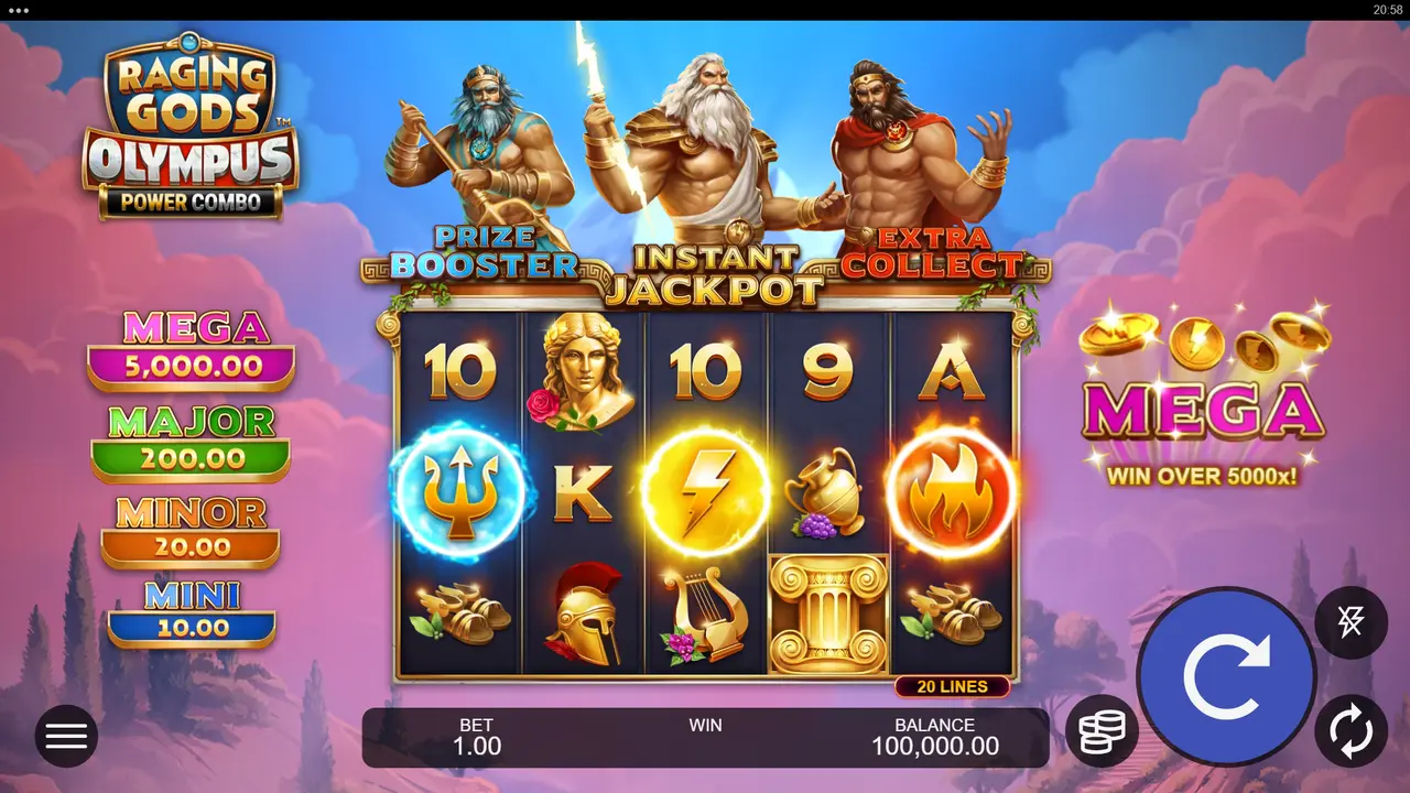 Play Raging Gods Olympus and WIN $100!