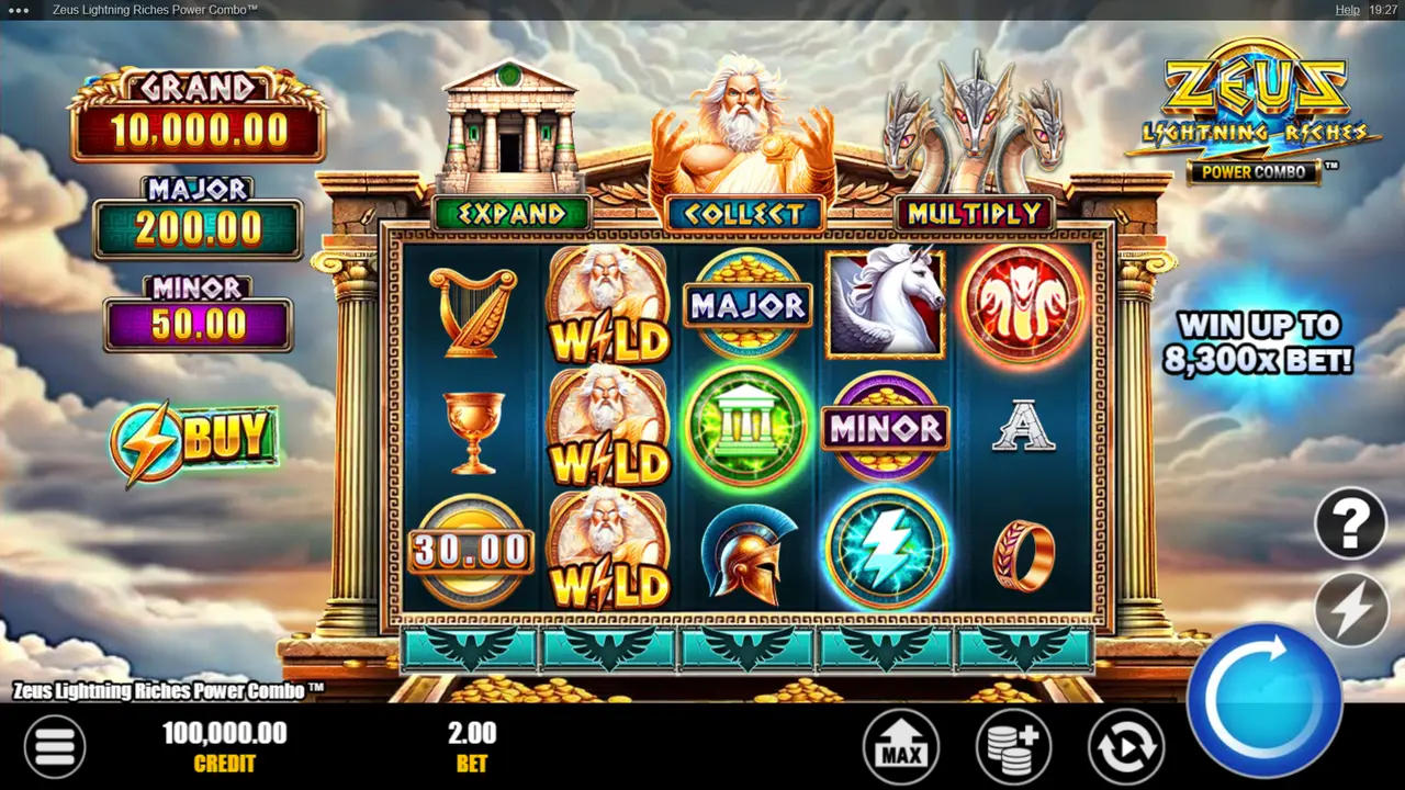 Play Zeus Lightning Riches Power Combo and WIN $100!