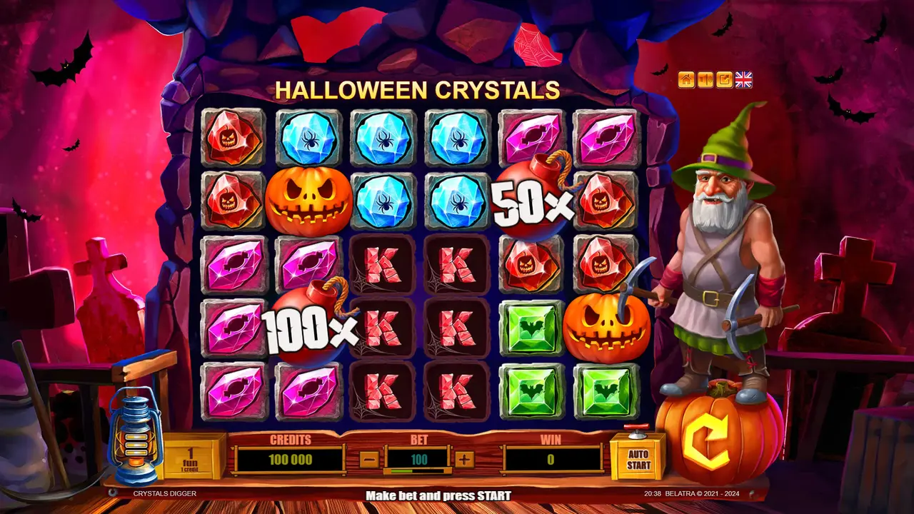 25 Free Spins on Halloween Crystals Slot